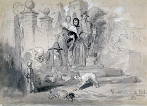袜子里的胡迪布拉斯"，1850年 作者 约翰·吉尔伯特爵士