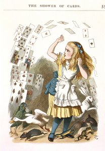 卡淋浴。 L.Carroll的《爱丽丝梦游仙境》插图，1890年 作者 约翰·滕尼尔爵士