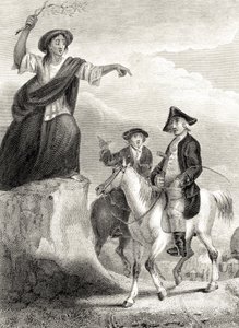 Meg Merrilies预测Ellangown之家的衰落，来自Walter Scott爵士（1771-1832）的&39;Guy Mannering&39;插图1820年出版 作者 威廉·艾伦爵士