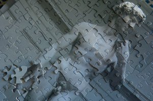 2022 年，米开朗基罗的《大卫》曲线锯拼图（照片）