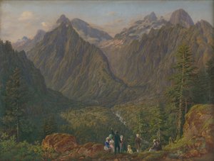 塔特拉山风景与人物，1855年 作者 斯洛伐克语学校