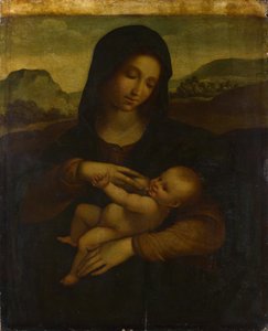 麦当娜与孩子，c。 1520