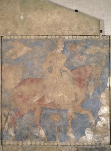 来自Penjikent的Heroic Rustam，8世纪上半叶（石膏上的壁画） 作者 苏格甸