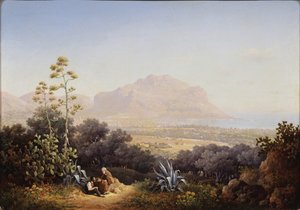 巴勒莫的景色，1845年 作者 苏格拉底·马克西莫维奇·沃罗别耶夫