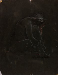 裸体坐姿 作者 梭伦·H·博格勒姆