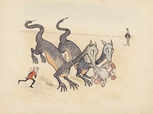 S Rosamond Praeger 为《小双龙》绘制的插图（彩色石版画） 作者 索菲亚·罗莎蒙德·普拉格