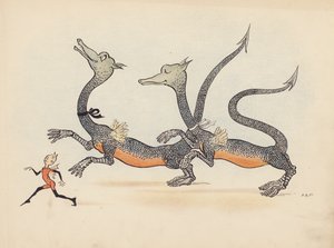 S Rosamond Praeger 为《小双龙》绘制的插图（彩色石版画）