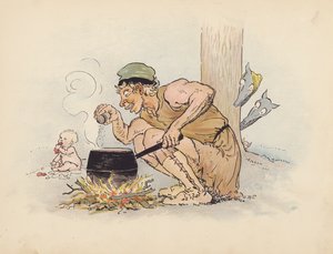 S Rosamond Praeger 为《小双龙》绘制的插图（彩色石版画）