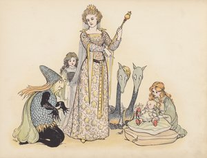 S Rosamond Praeger 为《小双龙》绘制的插图（彩色石版画）