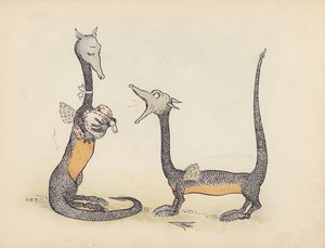 S Rosamond Praeger 为《小双龙》绘制的插图（彩色石版画）