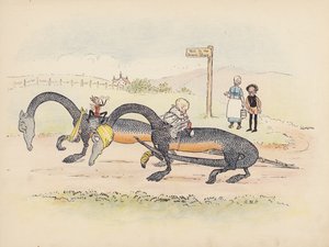 S Rosamond Praeger 为《小双龙》绘制的插图（彩色石版画） 作者 索菲亚·罗莎蒙德·普拉格