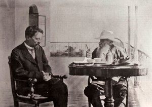 列夫·托尔斯泰和安东·契kh夫，俄罗斯作家，1902年