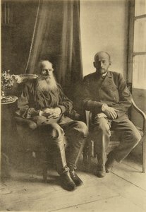 俄罗斯作家列夫·托尔斯泰（Leo Tolstoy）和他的儿子列奥（Leo），俄罗斯，1899年