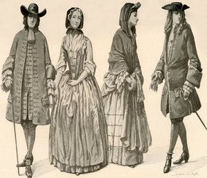 查理二世（James II），威廉二世（William and Mary）1682-1700年统治期间的服装，1903年，1937年。