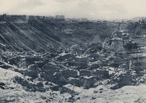 旧时代的场景，1874年的金伯利矿（黑白照片）。 作者 南非摄影师