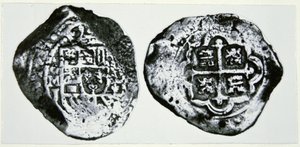 1714年的 "八件套"（银质）（黑白照片）。 作者 西班牙语学校