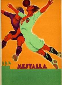 1929年4月15日瓦伦西亚与梅斯塔利亚体育场英格兰队的比赛广告 作者 西班牙语学校