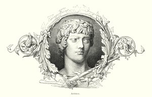 Antinous，Bithnyian 希腊青年和罗马皇帝 Hadrian (litho) 的最爱 作者 西班牙语学校