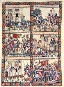 Cantiga 187，420 首讲述圣母奇迹的音乐作品之一，用加利西亚语为阿方索十世“智者”（1221-84 年）创作（牛皮纸） 作者 西班牙语学校