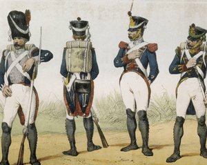 DE SOTTO, Serafin Maria, Earl of Clonard (1793 - 1862).Historia organica de las armas de Infanteria y Caballeria espanolas.1851 - 1859.西班牙斐迪南七世统治时期的步兵。掷弹兵、步枪兵、中士和骑兵（1815-1820 年）。雕刻 作者 西班牙语学校