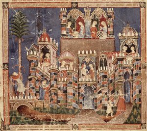 Fol.13v游戏和特洛伊木马娱乐，来自Codex Benito Santa Mora 作者 西班牙语学校
