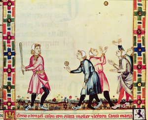 Fol.61v露天游戏，来自阿方索十世（1221-84）智者卡斯蒂利亚和莱昂之王的手稿