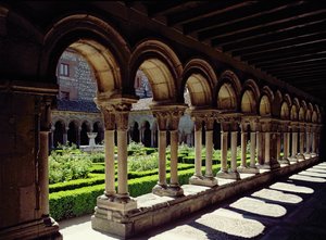 在Las Huelgas修道院的庭院修道院，c.1180 作者 西班牙语学校