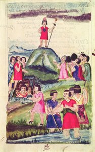 Manco Capac的插图，来自“秘鲁印加国王的历史和真实家谱，他们的行为，习俗，服装和政府方式”，被称为Codice Murua 作者 西班牙语学校
