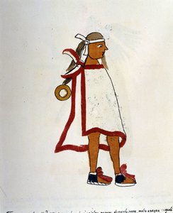 梵蒂冈法典 3738 (Codex Vat. Rios) 中的阿兹特克人之人。 多米尼加·佩德罗·德·洛斯·里奥斯 (Dominican Pedro de los Rios) 手稿的传真件，1570 年至 1589 年，Bibl。 教廷。 作者 西班牙语学校