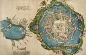 特诺奇蒂特兰城的埃尔南多·科尔特斯（1485年至1547年），1524谈论新的大西洋西班牙地图和墨西哥湾，从细Ferdinadi Cortesi的