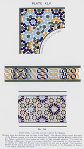 清真寺内墙周围的马赛克护墙板（彩色石版画） 作者 西班牙语学校