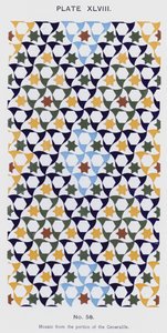 来自赫内拉利费宫门廊的马赛克（彩色石版画） 作者 西班牙语学校