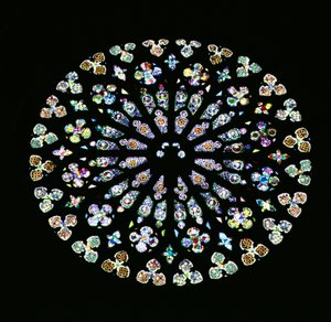 辐射粉红色的窗口，c.1380 作者 西班牙语学校