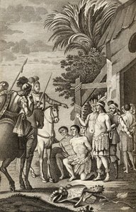 西班牙征服智利的Alonso de Ercilla，来自&39;La Araucana&39;，于1827年出版巴塞罗那（版画） 作者 西班牙语学校