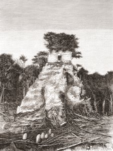 蒂卡尔，危地马拉，中美洲：美洲虎神庙 作者 西班牙语学校