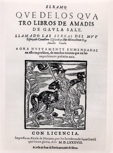 Amadis de Gaula的标题页，1588 作者 西班牙语学校