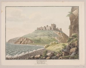 博恩霍尔姆岛（Bornholm）上的哈默斯胡斯（Hammershus）。南侧景观 作者 索伦·兰格