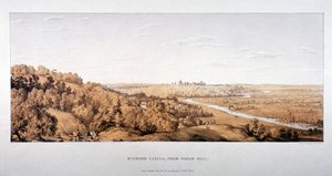从埃厄姆山看温莎城堡，伯克郡，1851年 作者 斯坦迪奇公司