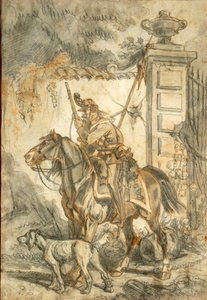 巡逻中的枪骑兵，Stanislao Grimaldi del Poggetto 的插图