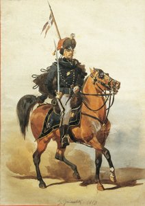 皮亚琴察轻骑兵军官，Stanislao Grimaldi del Poggetto 绘画