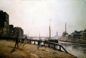 运河场景（布面油画） 作者 斯坦尼斯拉斯·维克多·爱德华·勒平