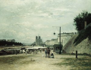 1875年在蓬苏利河畔的Quai de Louviers 作者 斯坦尼斯拉斯·维克多·爱德华·勒平