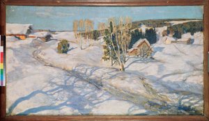 蓝色的雪。 斯坦尼斯拉夫·尤利安诺维奇·朱可夫斯基 (Zhukovsky) (1873-1944) 绘画，布面油画
