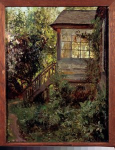 一座乡间别墅。 露台。 斯坦尼斯拉夫·尤利安诺维奇·朱可夫斯基（Zhukovsky）（1873-1944）的绘画，布面油画。 俄罗斯艺术，十九世纪末至二十世纪。 莫斯科国立特列季亚科夫画廊。 作者 斯坦尼斯拉夫·朱利安诺维奇·茹科夫斯基
