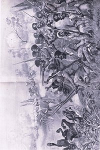Chilianwala，1849年1月13日：Goddys Brigade在被锡克教徒包围时制造了一个勇敢的立场，1915年英国陆地和海上战役的插图 作者 斯坦利·伍德