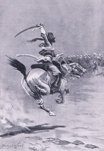 德里：1857年7月，围攻者不断受到攻击，1915年英国陆地和海上战役的插图 作者 斯坦利·伍德