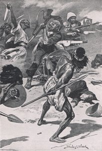 1885年1月17日，阿布克莱拉战役，1915年英国陆地和海上战役的插图 作者 斯坦利·伍德