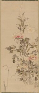 牡丹和百合，桃山或江户时期，1568-1615。