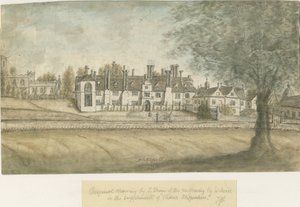 Blithfield Hall：水彩画，nd [18分] 作者 斯蒂宾肖