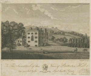 巴特尔顿堂（Butterton Hall）：雕刻，nd [第18分] 作者 斯蒂宾肖